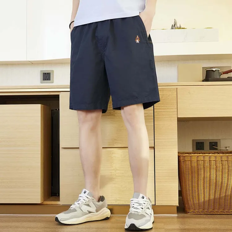 Hush Puppies暇步士夏季男士短裤中青年运动休闲松紧腰捆绳五分裤