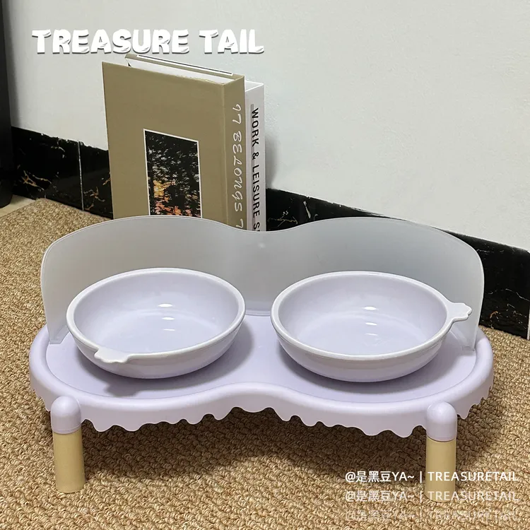 Treasure Tail 泡泡宠物碗架陶瓷碗猫碗狗狗碗双碗防外溅不易打翻