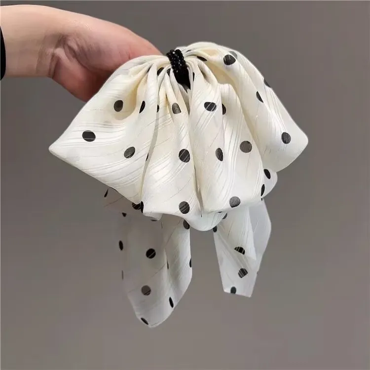 超仙森系法式抓夹复古港风百搭饰品女气质发夹少女风雪纺韩系马尾