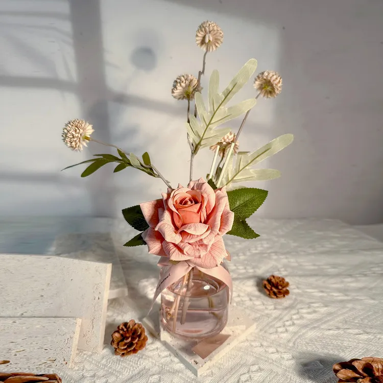 花艺香薰摆件家用室内持久留香卧室客厅卫生间除臭香氛栀子花精油