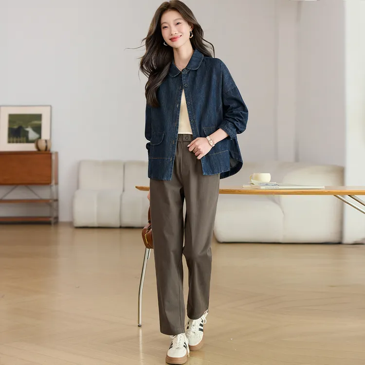 休闲时尚牛仔套装女春秋2025新款早秋穿搭减龄洋气两件套