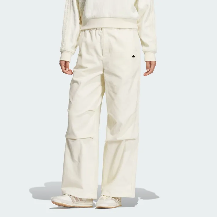 Adidas三叶草STREET W 宋雨琦同款灯芯绒褶皱运动裤直筒裤 KS5958