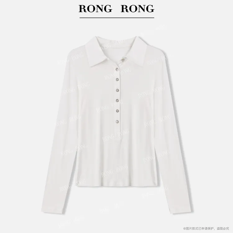 溶溶T【云朵呼吸T】RONGRONG 莱赛尔绵羊毛显瘦通勤风Polo衫P8632