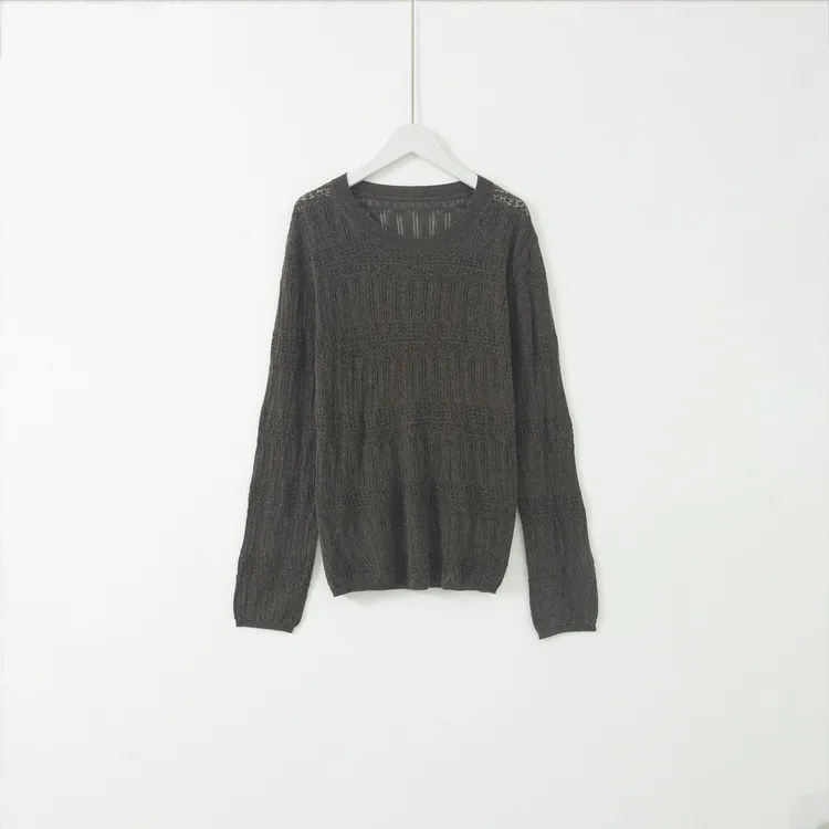 几里与麻  针织衫镂空毛针织衫圆领长袖女针织 2081982