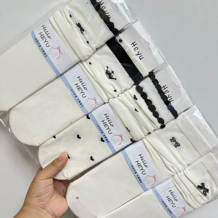 秋冬款可爱立体饰品长筒腿套女堆堆保暖袜子