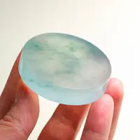 【经鼎】天然缅甸A货翡翠大师雕刻定制高冰飘花镯心56.1*12.3mm