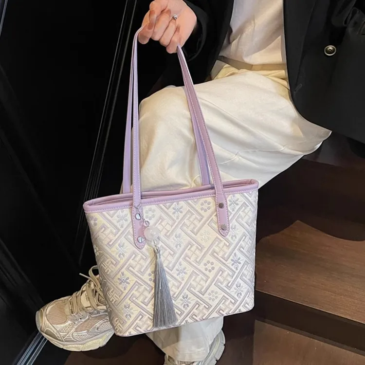 广西非遗壮锦托特包包女士小众民族风单肩手提包通勤大容量托特包