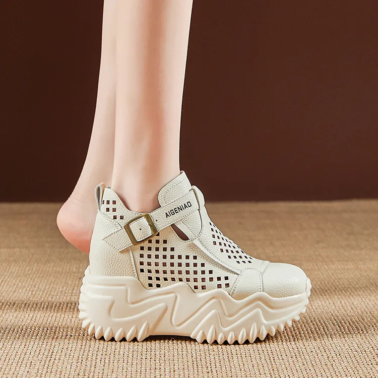 【13公分】透气镂空老爹鞋女2025新款复古时尚休闲鞋小个子运动鞋