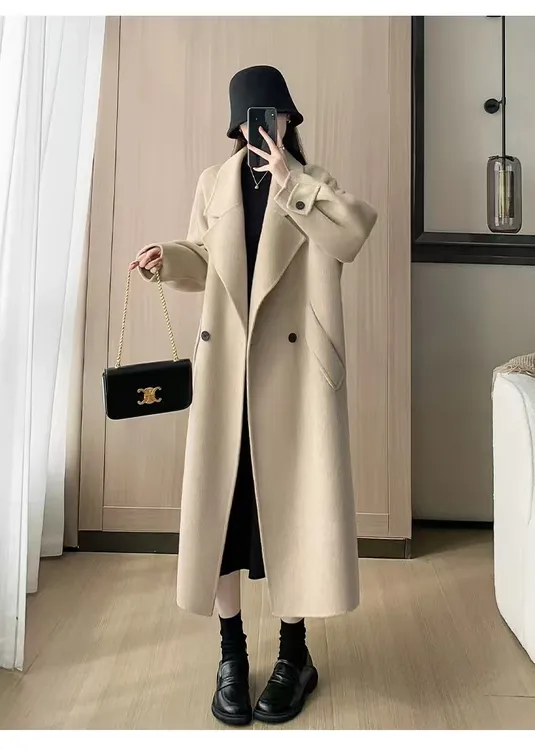 【WANKA KAIROS澳.毛】羊毛韩系时尚休闲羊毛大衣秋冬长款外套20255