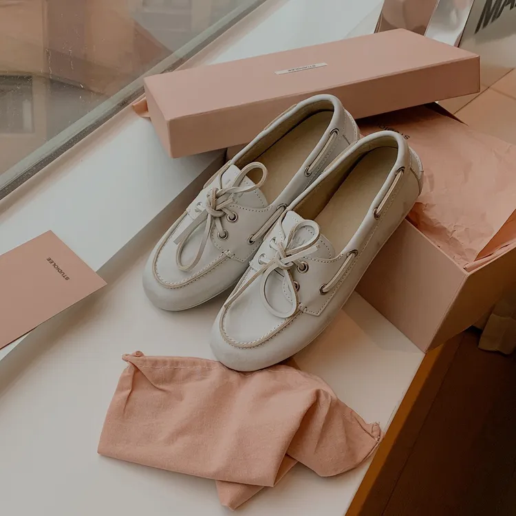 〖万达撤柜〗现货复古英伦风做旧脏脏系带软底真皮乐福鞋复古一脚