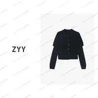 ZYY【时光华章】2025S/S新品学院风翻领蝴蝶结镂空针织X25QZZ04194