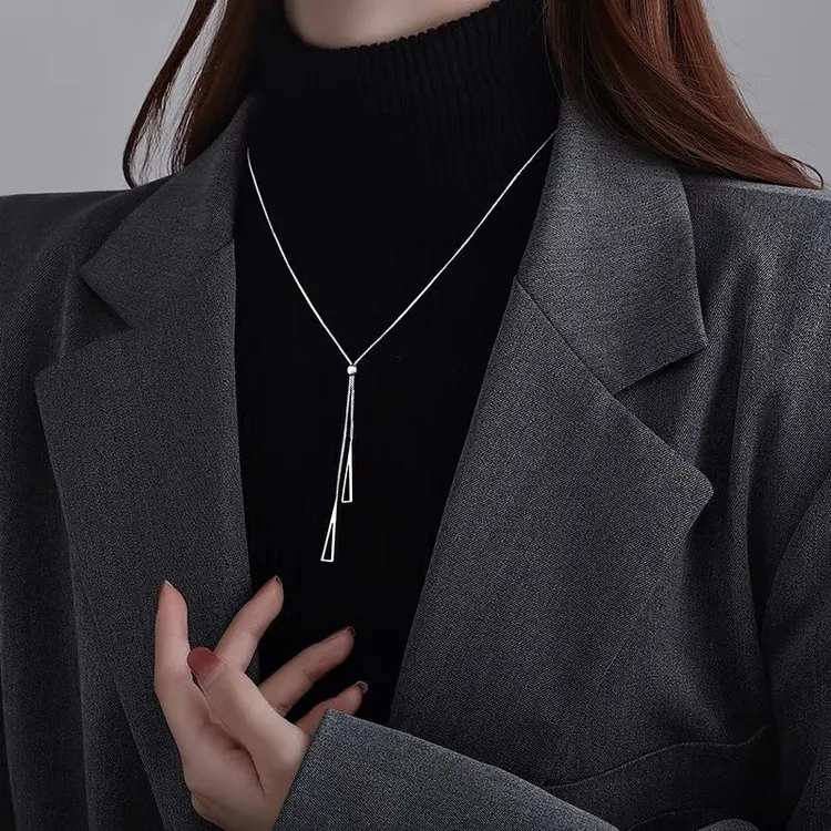 合金项链 韩版ins女轻奢小众设计感秋冬毛衣项链新款卫衣链配饰品