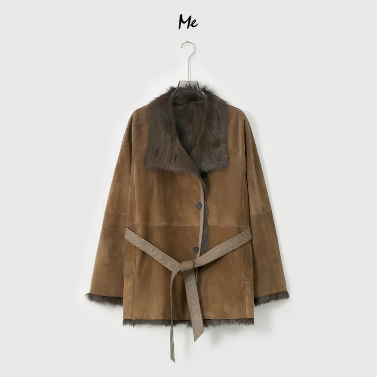 ME【西班牙进口拜占庭皮草（含腰带）】进口小山羊皮毛一体MESA3465