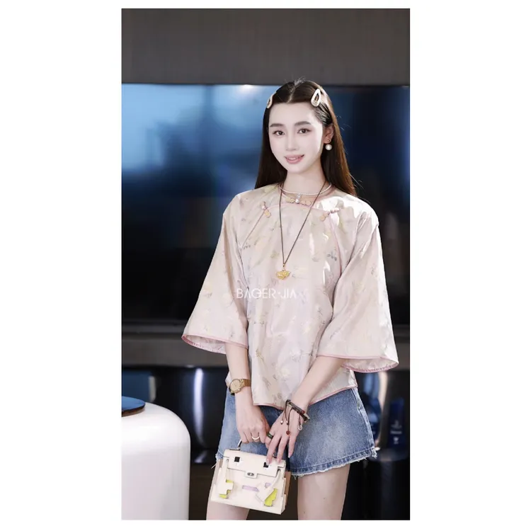 88-【传承系列】宝儿家含幂BK109425206国潮风双面异色罗假双襟上衣