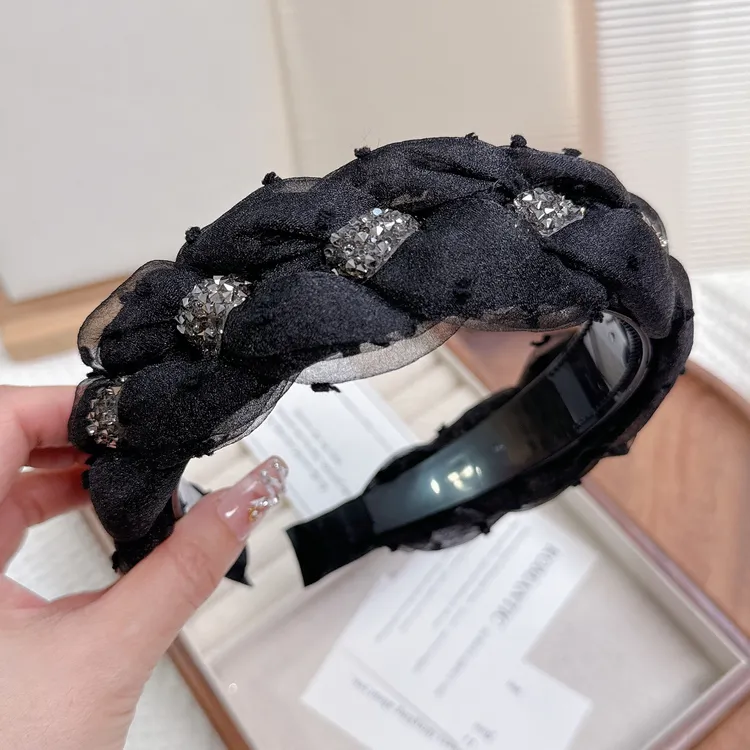 带齿高颅顶新款设计师款定制发箍黑色加宽2025早春韩国头箍