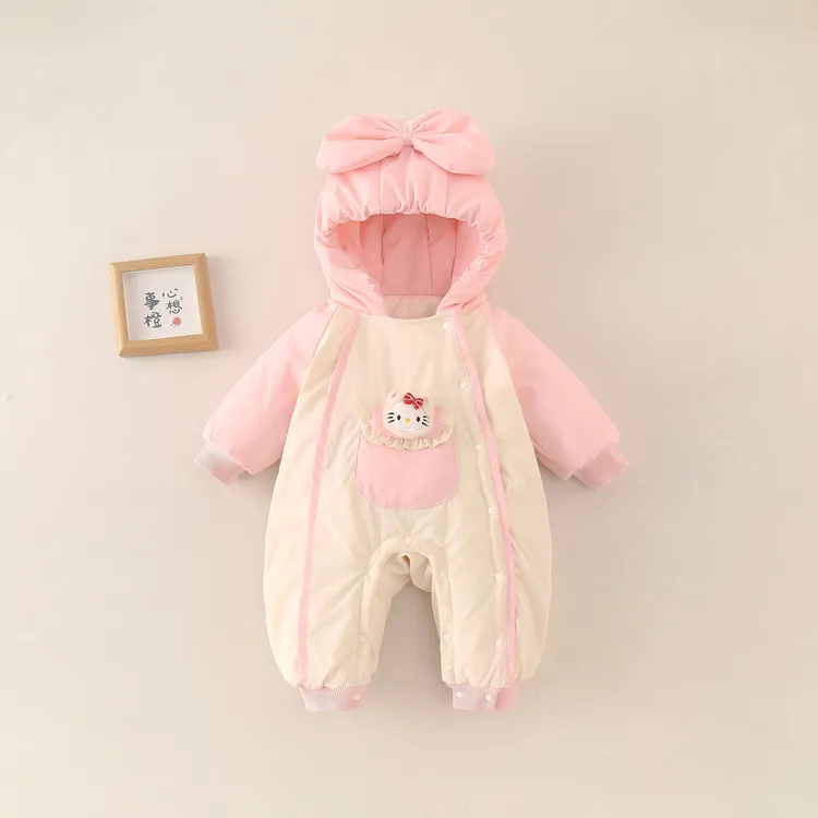 【小猫咪】婴儿冬季加绒加厚连体衣棉服宝宝衣服超萌可爱冬装外出服