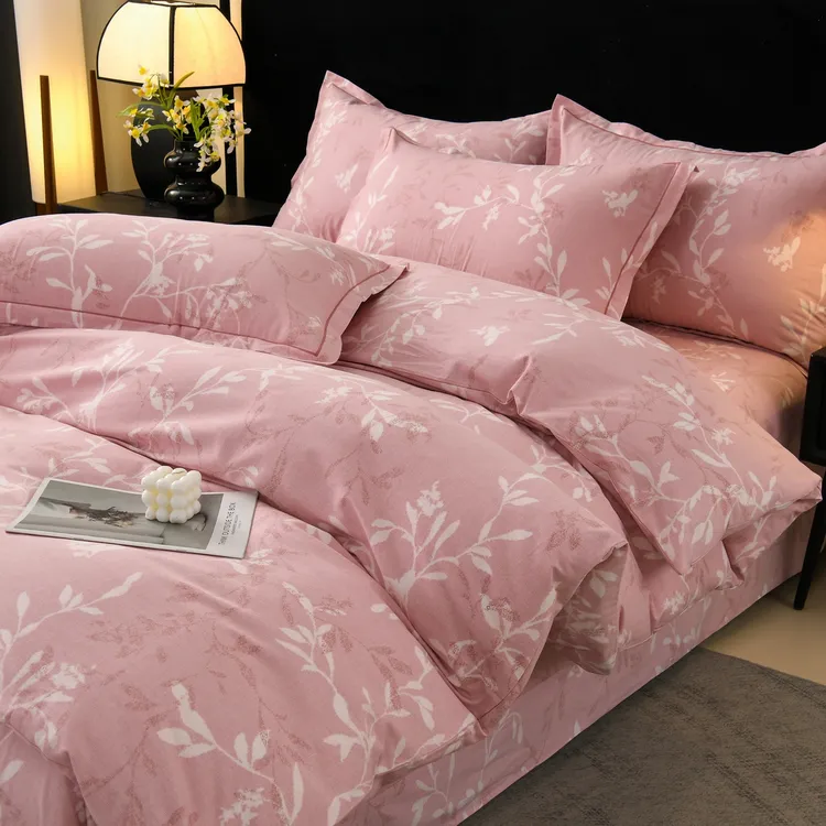 水星家纺100s全棉磨毛三四件套加厚棉被罩100%全棉四件套联名水星