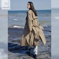 D01对白杜鹃同款经典廓形中长款风衣女宽松外套EDF005