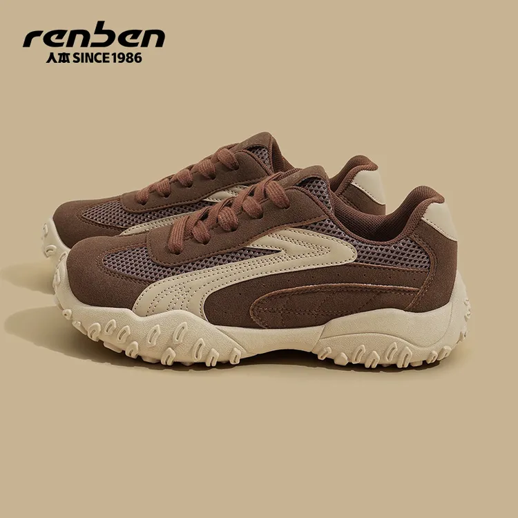 人本官方旗舰店运动休闲鞋秋季2025透气时尚潮鞋潮流百搭女鞋女款