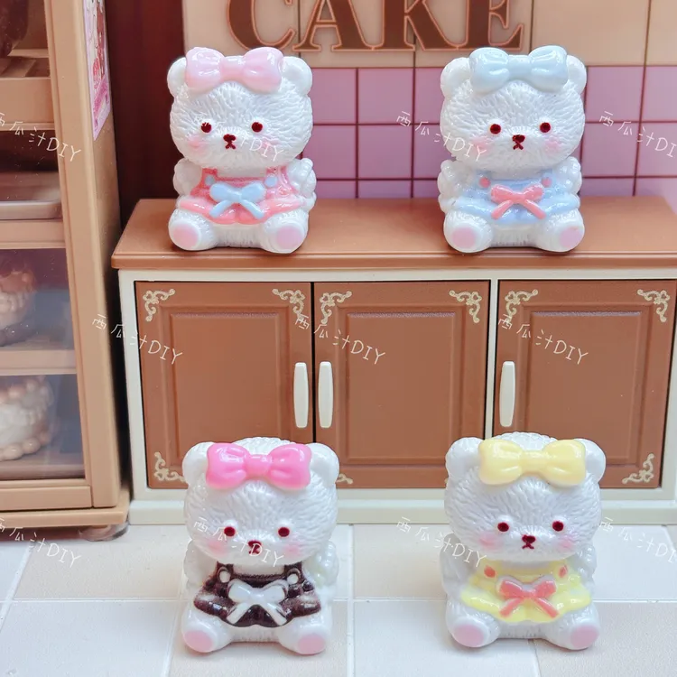 【西瓜定制--立体莉娜熊】立体diy树脂饰品可爱配件创意定制