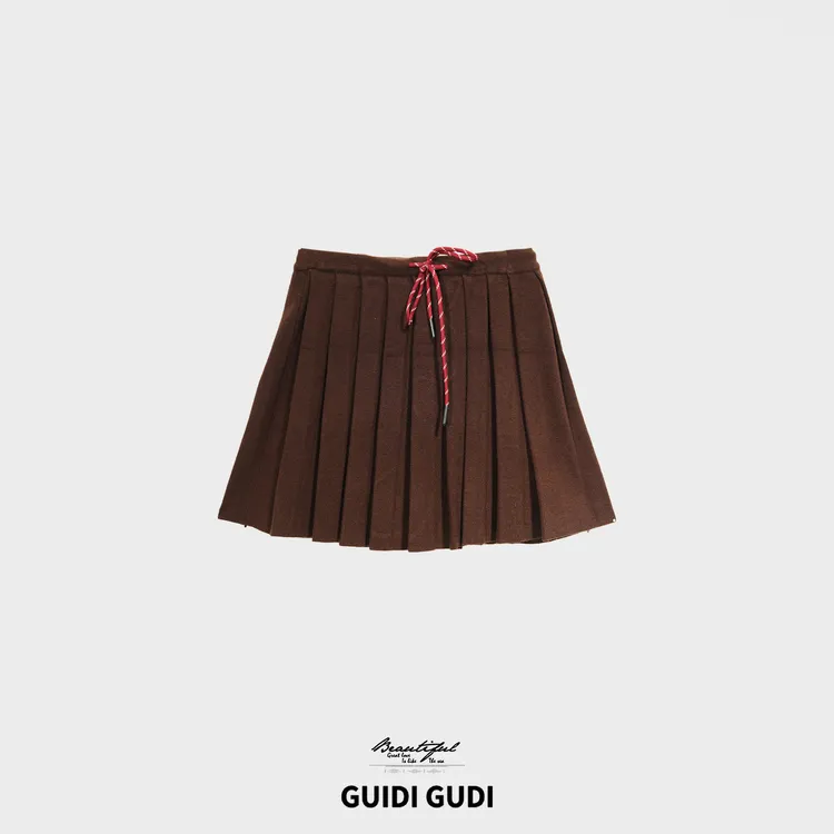 GUIDI GUDI【天籁之音】时尚休闲条纹半裙/黄加蓝