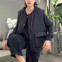 设计感立领口袋短款马夹短外套大码女装休闲百搭保暖棉马甲秋冬款