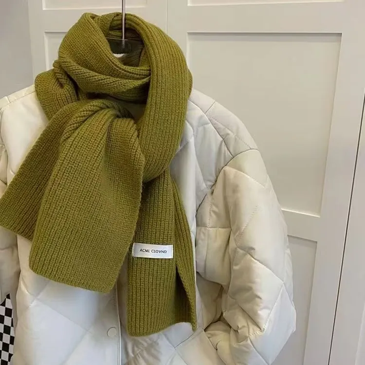 保暖韩版围巾 秋冬加厚围脖马尔斯绿/克莱因围巾