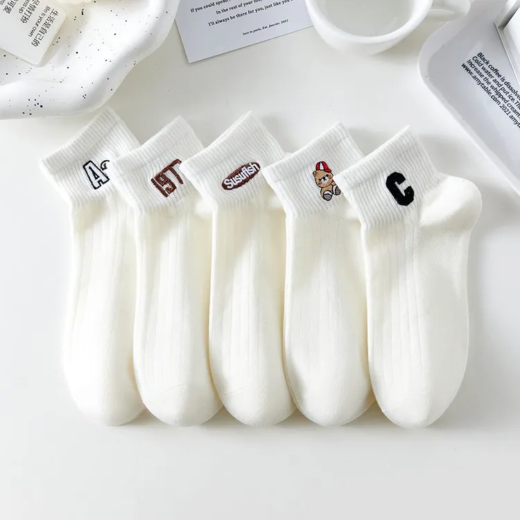 女士春夏薄款吸汗透气防臭可爱短袜百搭时尚