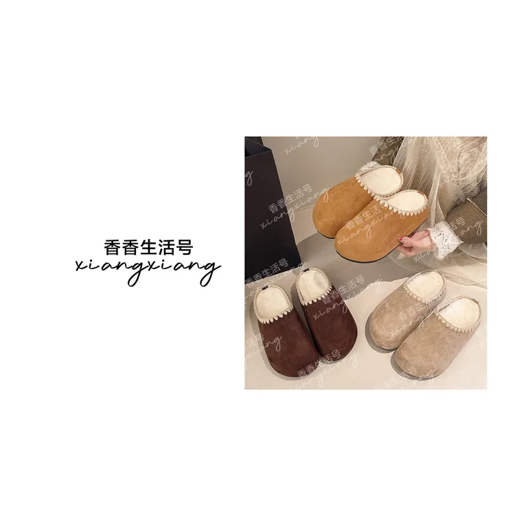 【香香严选】一脚蹬包头加绒勃肯软底半托鞋551 跟高4CM