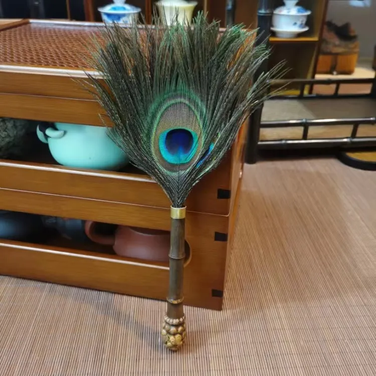 ZB147孔雀毛拂尘扇