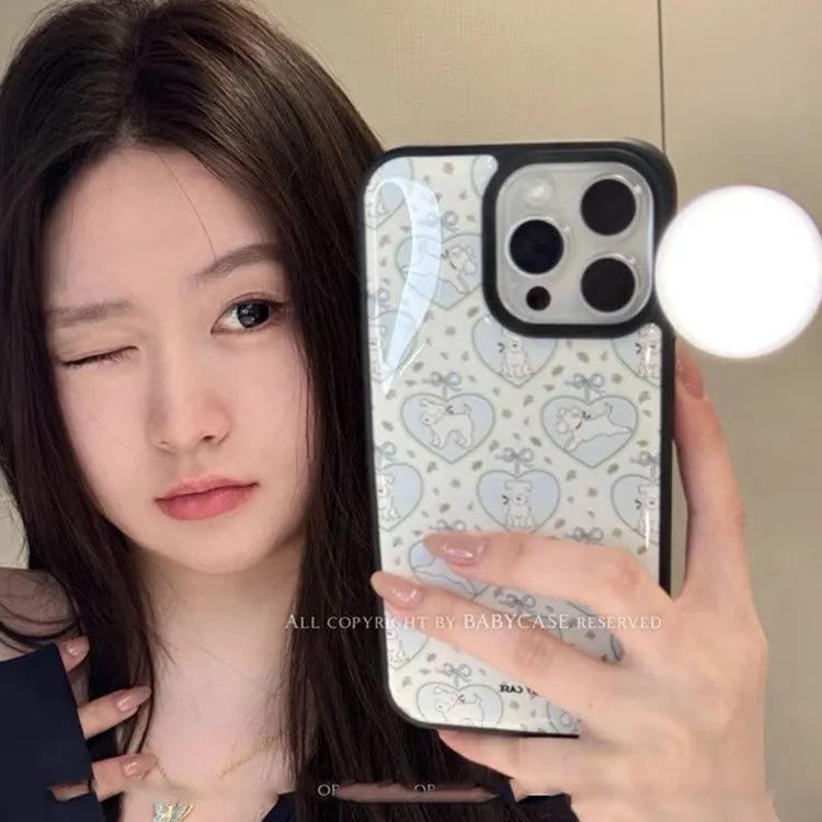 新款韩系韩国爱心小狗16promax手机壳适用苹果11防摔12新款13少女