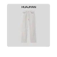 华吉言/HUAJIYAN【雪泥裤】100棉竖坑条灯芯绒直筒休闲长裤