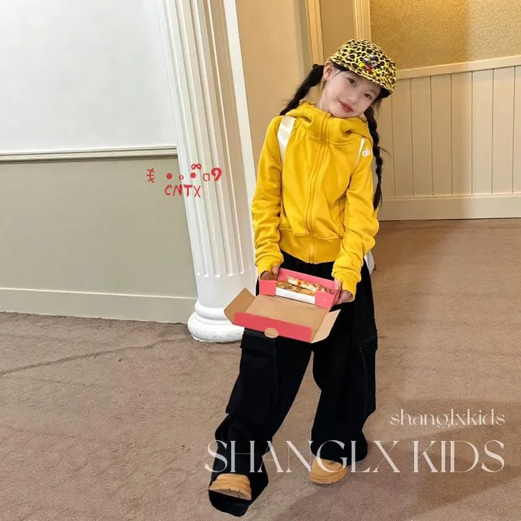 大童女装时髦套装洋派女童秋季卫衣开衫外套工装裤子2025新款儿童