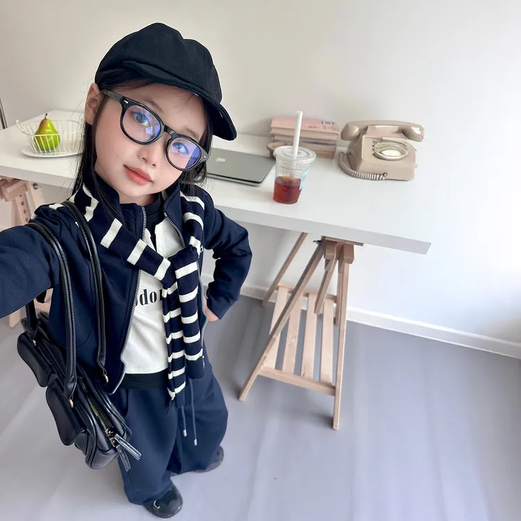 女童学院风春秋套装2025新款儿童秋装韩版洋气穿搭女孩秋季三件套