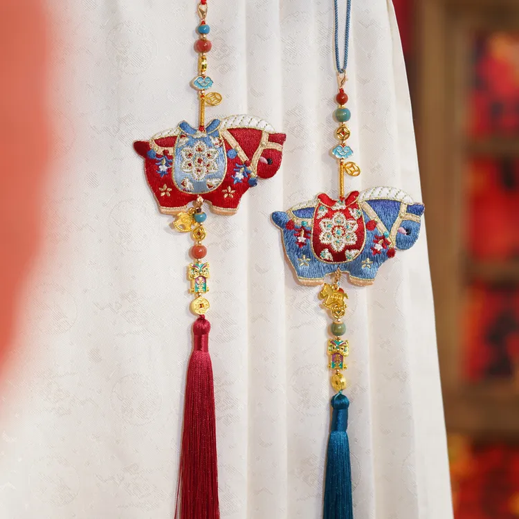 云深雾浅 马上纳福 原创双面刺绣马年汉服禁步古风小马生肖香囊