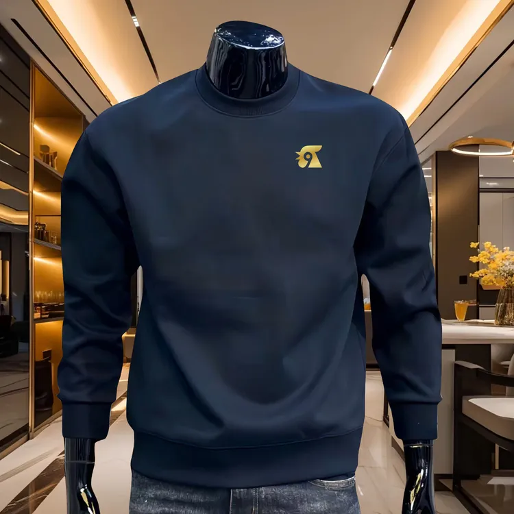 时尚秋冬百搭卫衣男2025早秋新款圆领套头衫加绒加厚休闲运动上衣