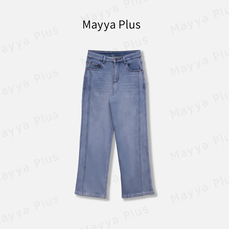 【冰川牛仔】气质显瘦毛茸茸牛仔裤32547827