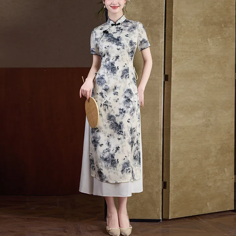 高端新中式旗袍绝美民国夏装2025新款晚礼服老上海日常可穿连衣裙