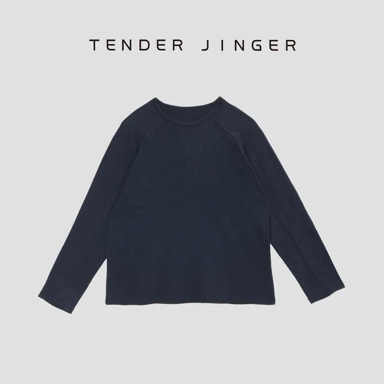Tender Jinger时尚百搭竹节纹肌理套头长袖T恤T53JLL41287