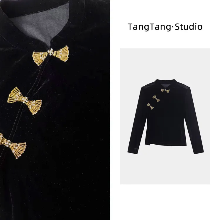 【TangTang·Studio】蝴蝶结上衣高级气质女装气质上衣-259161