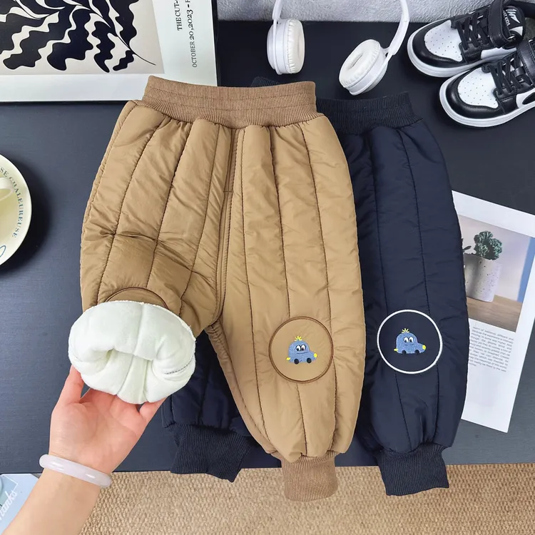 男童冬季加绒加厚裤子新款宝宝三层夹棉保暖棉裤儿童一条过冬童裤