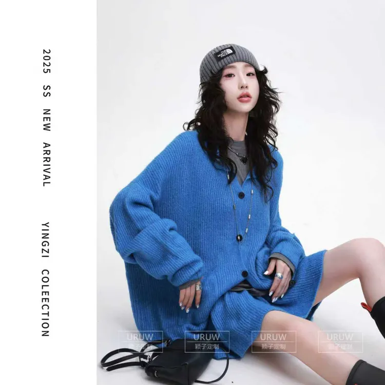 颖子定制【琉璃爵士】慵懒风宽松毛衣秋季新款休闲显瘦半身裙9818