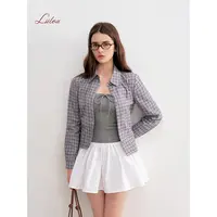 【雪宝专享】Liilou 25aw 腰节绑带 简约格纹收腰系带修身长袖衬衫