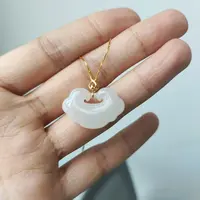 【左氏珠宝】1914 和田玉18K白玉如意吊坠