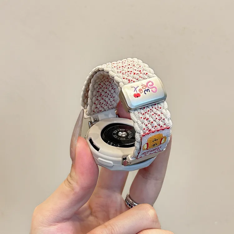 适用华为gt5表带gt4夏季编织gt6创意布贴华为gt6pro手表女款表带