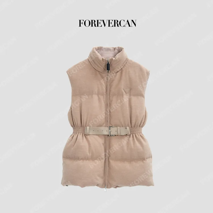 FOREVERCAN“布里斯本”轻暖立领收腰显瘦羽绒马甲外套WC57346