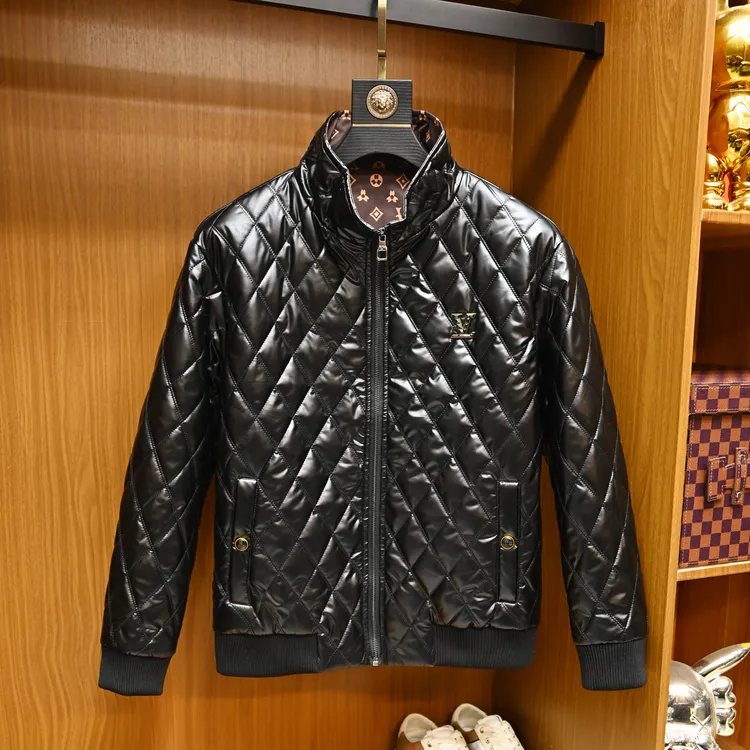 FANCBUDY/范希巴迪男冬季轻奢立领亮面外套休闲轻便修身棉服夹克