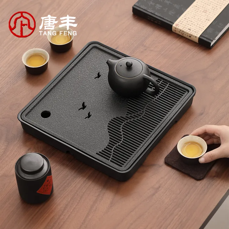 唐丰仿乌金石茶盘家用2025新款小型干泡茶台一人饮沥水功夫茶托盘