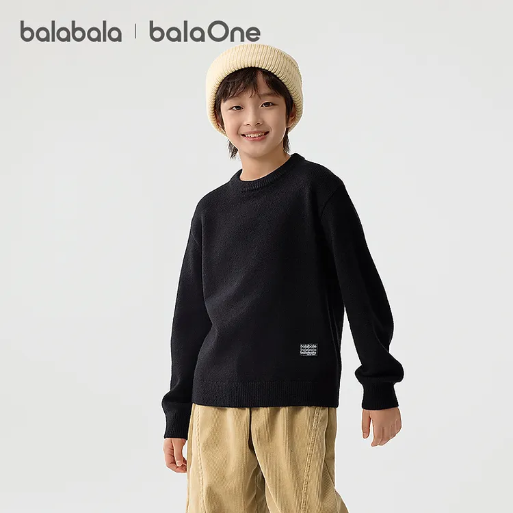 【balaOne】巴拉巴拉童装儿童毛衫女童2025冬毛衣打底衫男针织衫