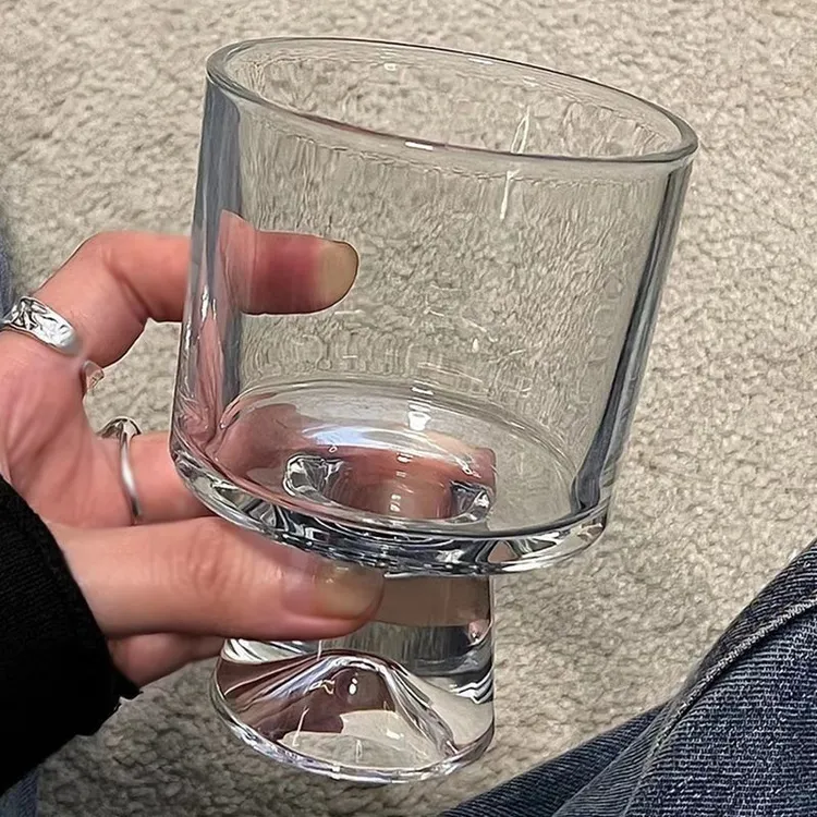 【4只装】山脉香槟杯ins风玻璃杯高脚杯威士忌洋酒杯大容量水杯子